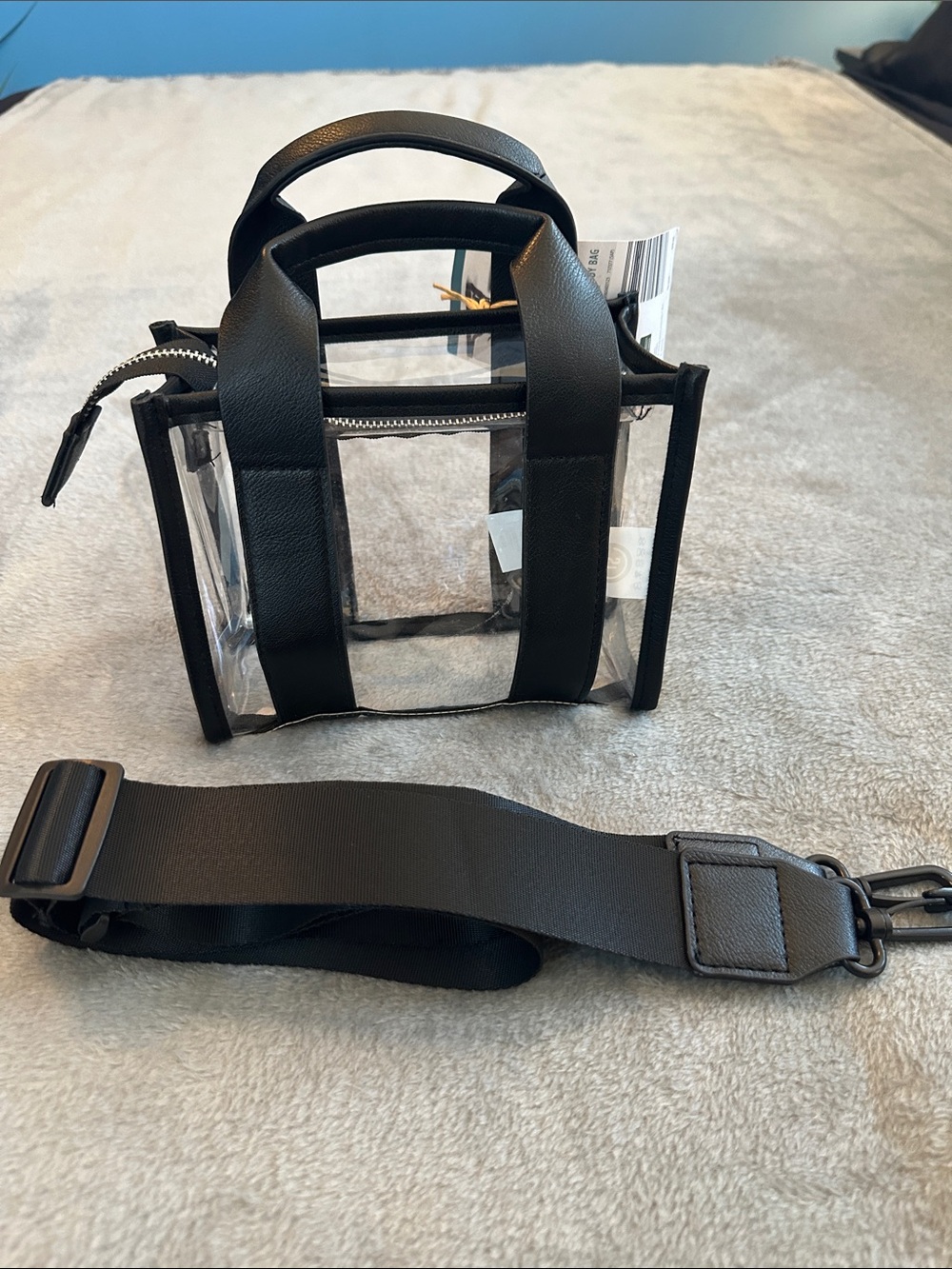 NWT LIVE IN STYLE Clear PVC Crossbody Mini Bag w/ Black Trim 🖤